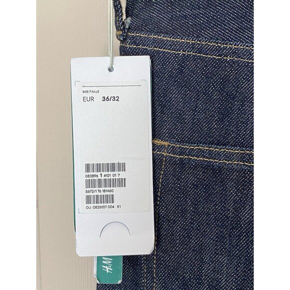 H&M Denim Jeans Men's 36x32 Dark Wash Tapered New with Tags India - Picture 7 of 16